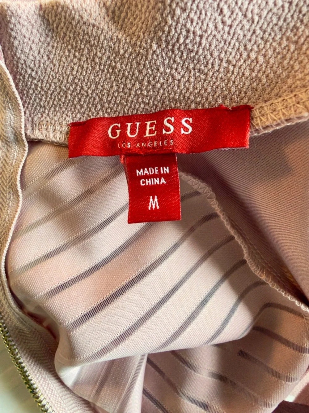 Guess Sleeveless Midi Dress - White & Dusty Rose Fit Small* - Picture 4 of 10